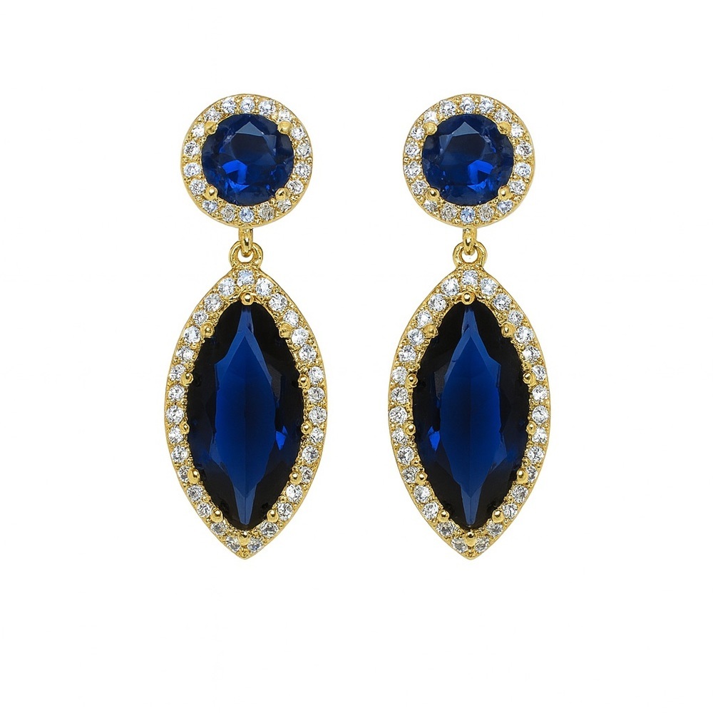 ⚜️❤️‍🔥 Océan Blué Chic Earrings with Zirconia 💎